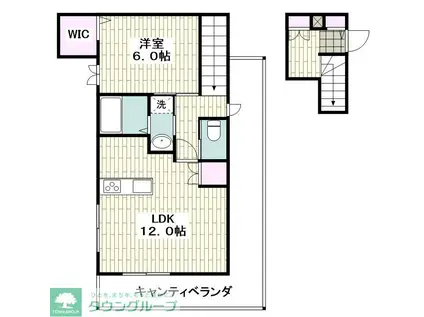 HERITAGE GARDEN イースト(1LDK/1階)の間取り写真