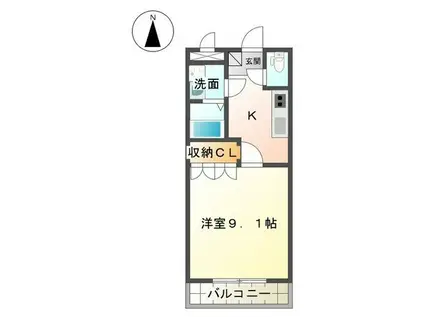 グレイスプルミエール(1K/1階)の間取り写真