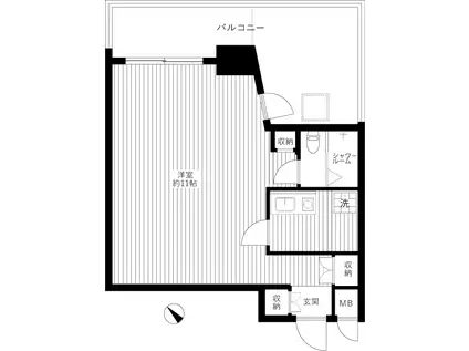 ラネージュ小石川(1K/4階)の間取り写真