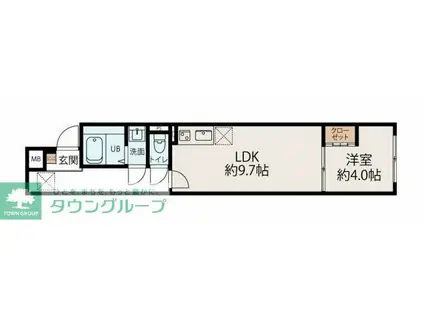 スカイヒルズ徳丸(1LDK/1階)の間取り写真