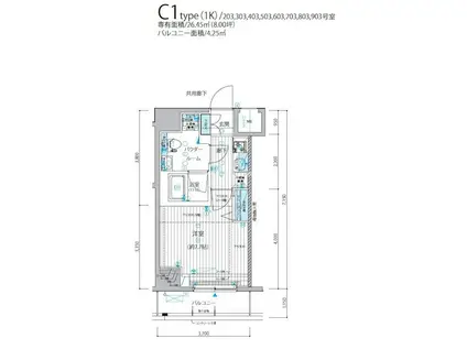 メインステージ三ノ輪III(1K/4階)の間取り写真