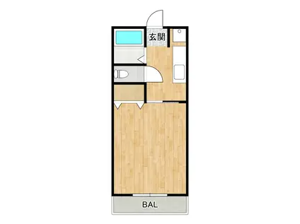 チェリーハイム笛木A(1K/2階)の間取り写真