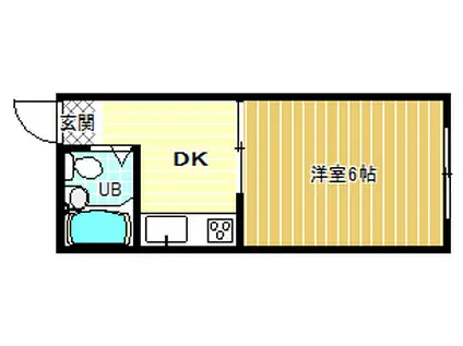 ヤングタウン(1DK/1階)の間取り写真