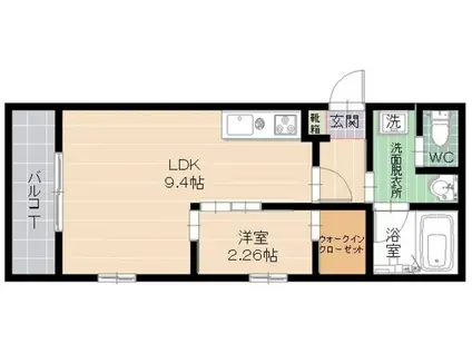 ブリランテ(1LDK/3階)の間取り写真