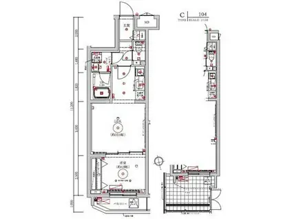 LUMEED梅島(1LDK/2階)の間取り写真