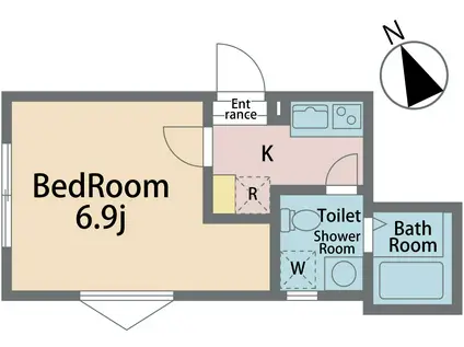 COMO(1K/1階)の間取り写真