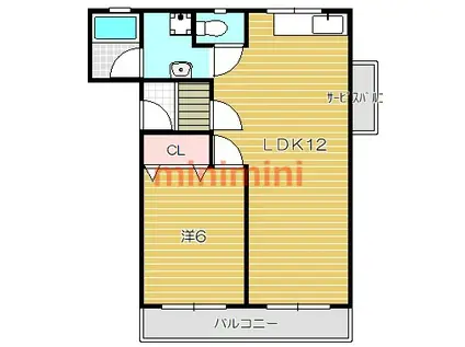 第4池上ハイツ(1LDK/2階)の間取り写真