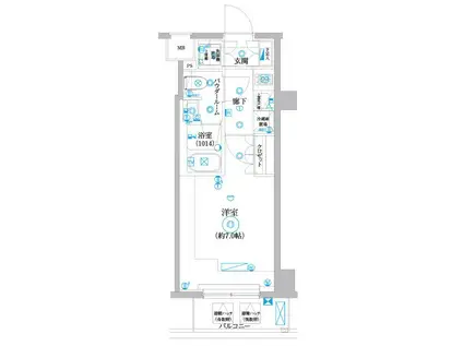 セジョリ横浜鶴見Ⅲ(1K/8階)の間取り写真