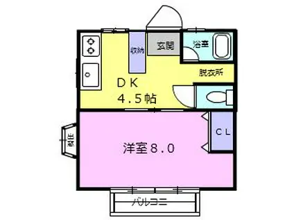 コーポMK(1DK/1階)の間取り写真