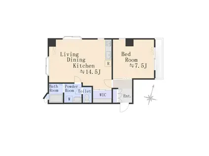 八雲ファミリーハイム(1LDK/2階)の間取り写真