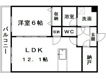 セントラル・ヒルズ(1LDK/2階)の間取り写真
