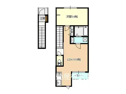 シャインS栄田(1LDK/2階)の間取り写真