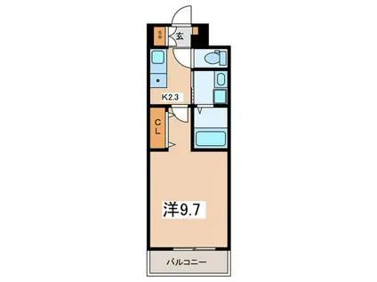 ラ・セラ・ボヌール(1K/3階)の間取り写真