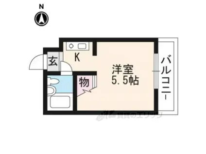 アルカディア追分(ワンルーム/2階)の間取り写真