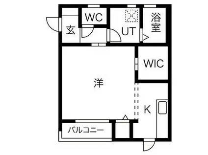 メゾンリビエール(1K/1階)の間取り写真