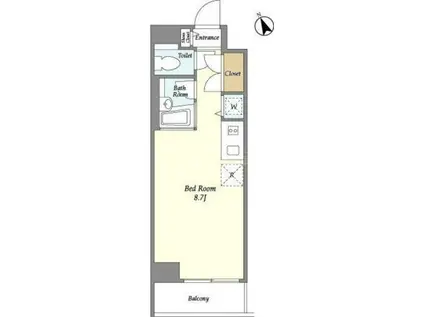 プレミアステージ大崎(ワンルーム/9階)の間取り写真