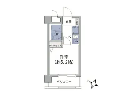 相模大野ダイカンプラザCITY(1K/4階)の間取り写真