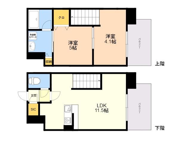 MODERN PALAZZO博多駅南AXIA(2LDK/6階)の間取り写真