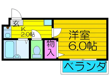 積和マンション(1K/3階)の間取り写真