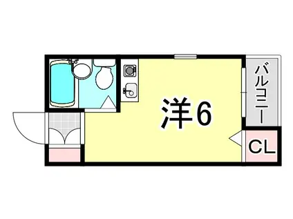 リーフエイジ園田(ワンルーム/3階)の間取り写真