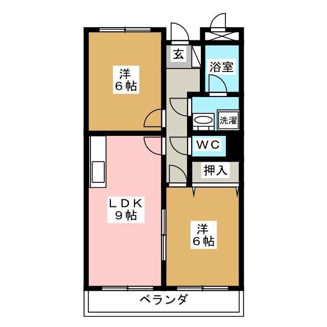 リンピアハピネス(2LDK/3階)の間取り写真