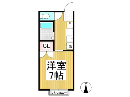 プ・ルームセトゥル(1K/2階)の間取り写真