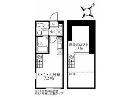 ハーミットクラブハウス鶴見寺谷III(ワンルーム/2階)の間取り写真