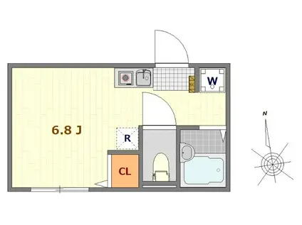 BPナカノ(ワンルーム/2階)の間取り写真