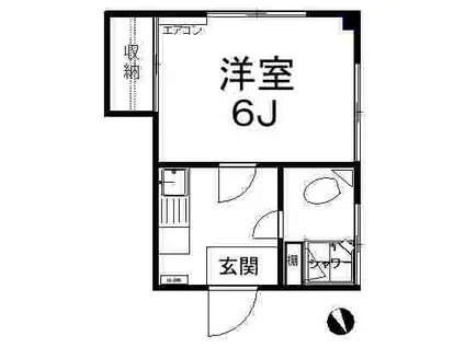 高梨ハウス(1K/3階)の間取り写真