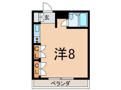 メゾン・ド・バーグ(ワンルーム/6階)の間取り写真