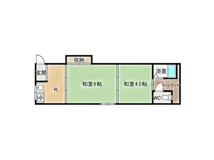 喜仙荘(2K/1階)の間取り写真