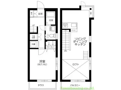 4UNIT(1LDK/1階)の間取り写真