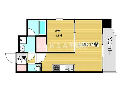 プレジオ九条(1LDK/2階)の間取り写真