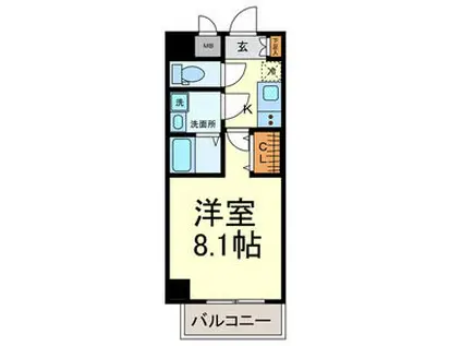 LANCIA HEIAN(1K/5階)の間取り写真