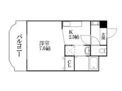 メテオライトII(1K/3階)の間取り写真