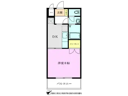 東武東上線 朝霞駅 徒歩1分 8階建 築23年(1DK/5階)の間取り写真