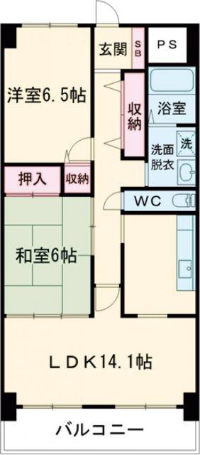 スカール屋島(2LDK/3階)の間取り写真