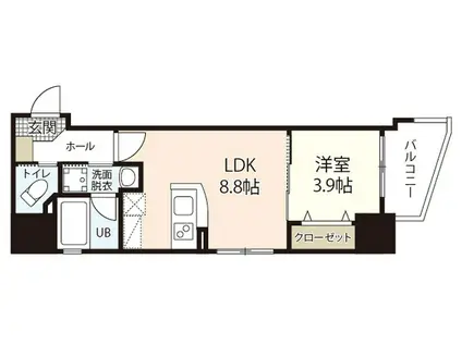 PROSPERITY(1LDK/5階)の間取り写真