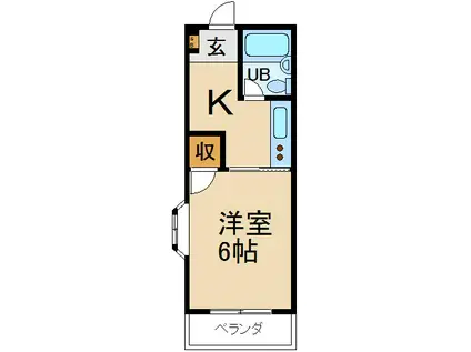 ロイヤルハイム石津(1K/3階)の間取り写真