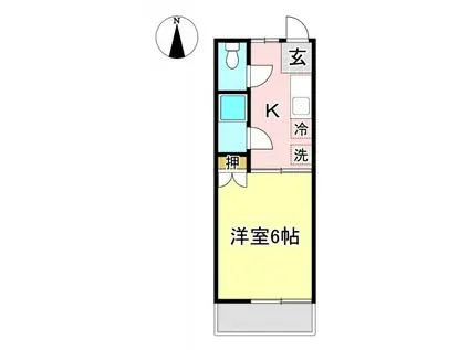 カワイハイツ(1K/2階)の間取り写真
