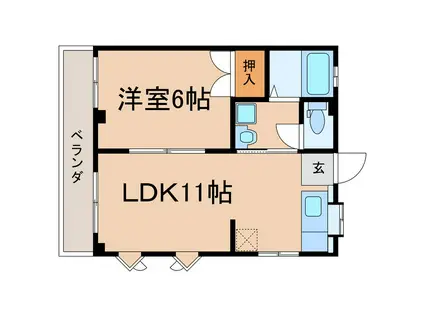 サンシティー寿(1LDK/2階)の間取り写真
