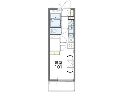 レオパレスリモーネIV(1K/1階)の間取り写真