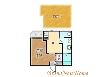 グランビア八千代通(1K/2階)の間取り写真