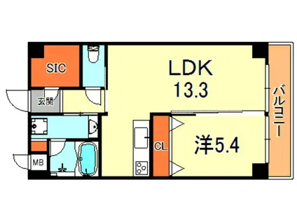エーデルホーフ住吉本町(1LDK/3階)の間取り写真