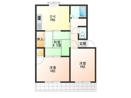 コーポ小林(3DK/2階)の間取り写真