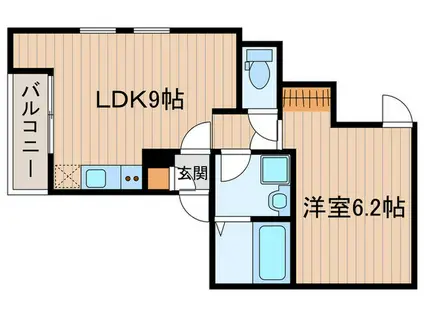 エトワール芦花公園(1LDK/2階)の間取り写真