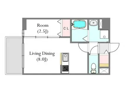 MODERN PALAZZO 長崎 CENTRAL(1LDK/10階)の間取り写真