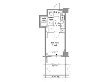メルヴェーユ馬込(1K/1階)の間取り写真