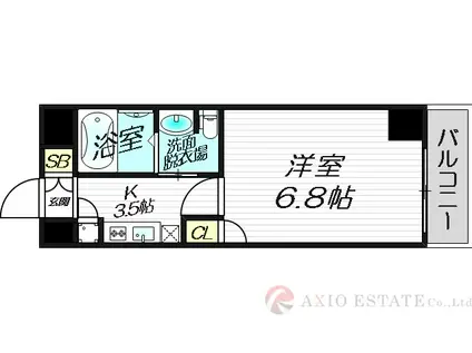 レジュールアッシュPREMIUM TWIN-II(1K/3階)の間取り写真