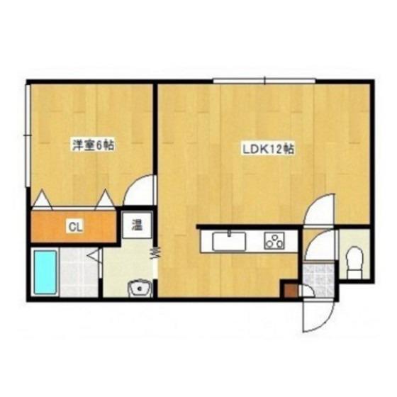 トクトラスト港(1LDK/3階)の間取り写真